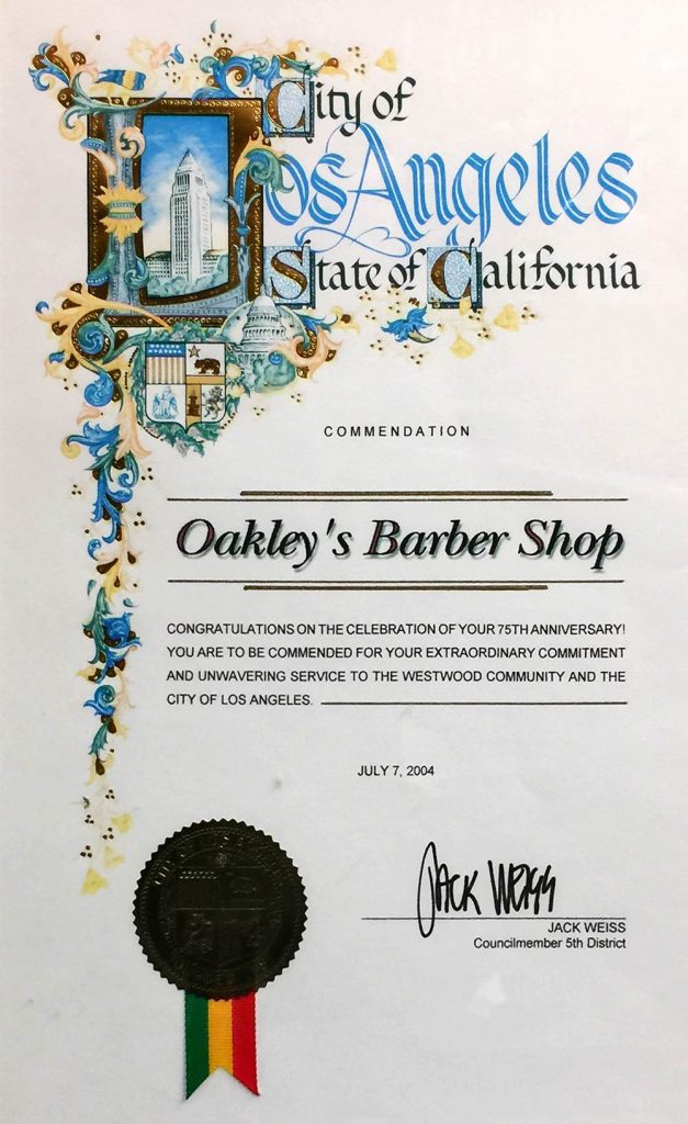 Oakleys-Barbershop-Westwood-California-Mens-Cuts-Womens-Cuts-Award